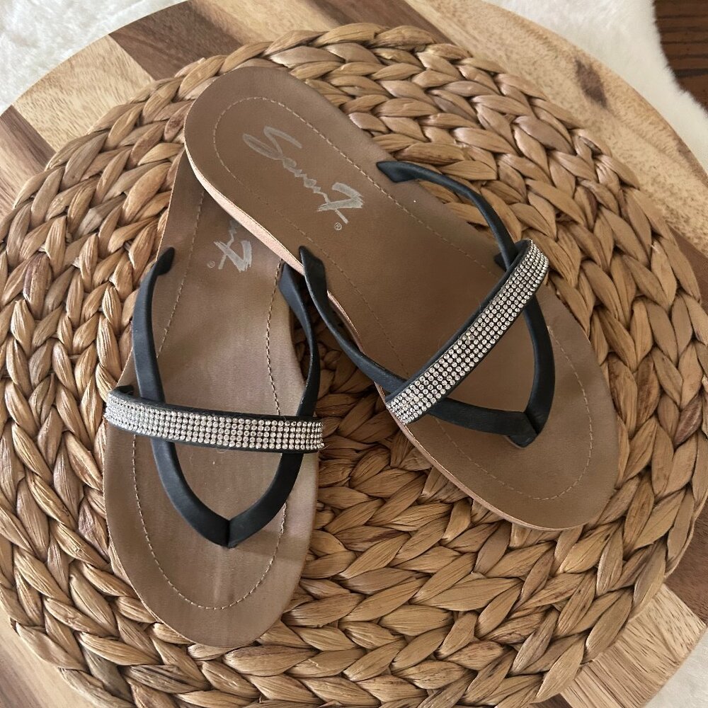 Black with Bling Flip Flops